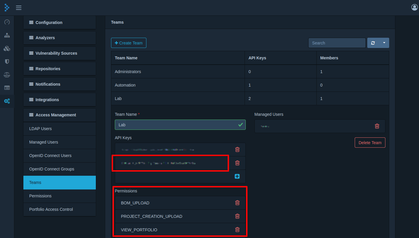 Dependency Track Access Management