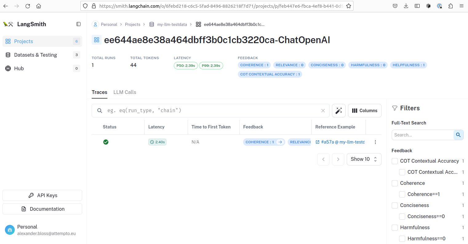 LangSmith Testing & Evaluation