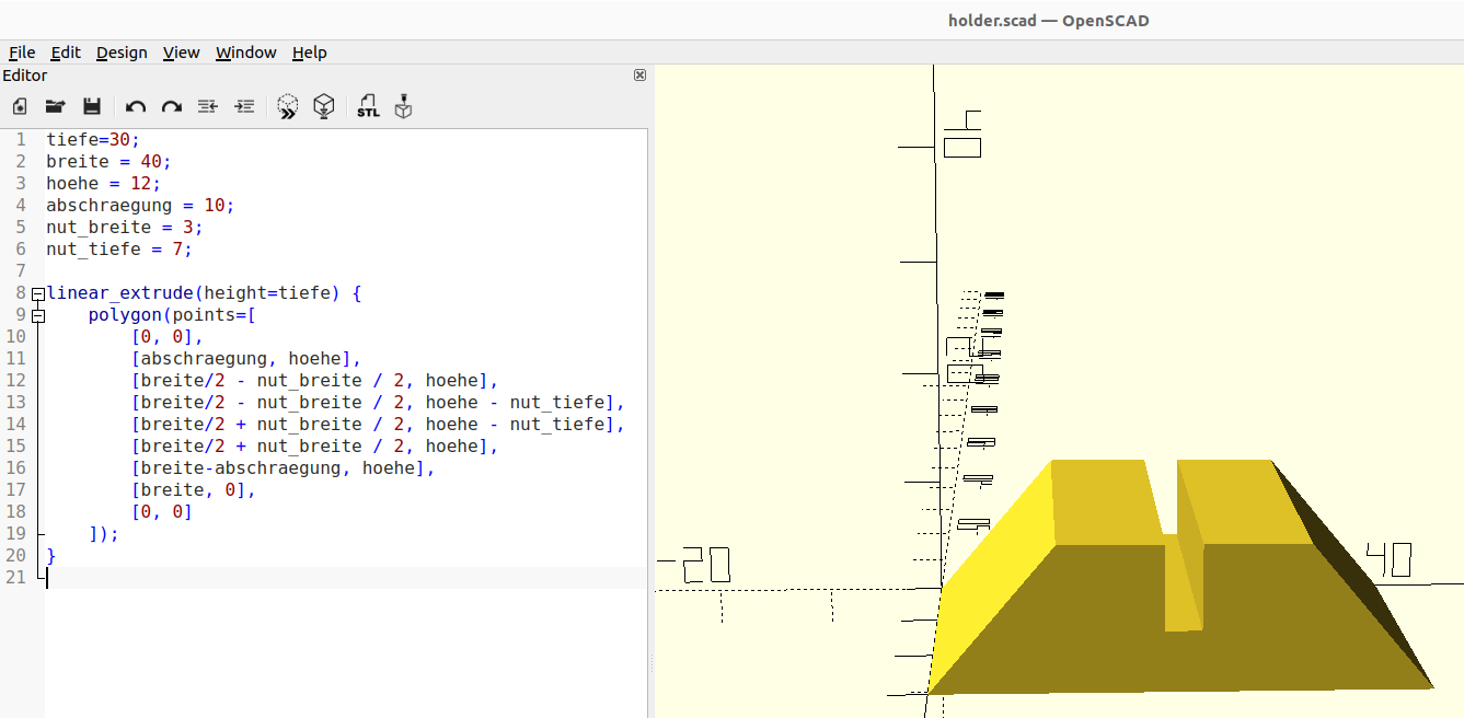 Example: Stand for an acrylic sheet