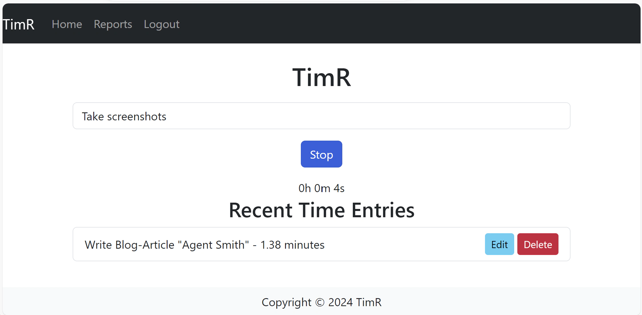 TimR - Simple Time Tracking